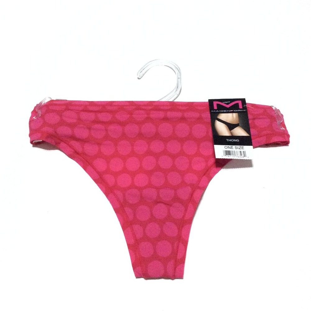 Maidenform Pink Polka Thong Panties